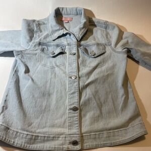Jean Jacket Youth size 14-16 Light Wash Blue Denim Classic Trucker Biker